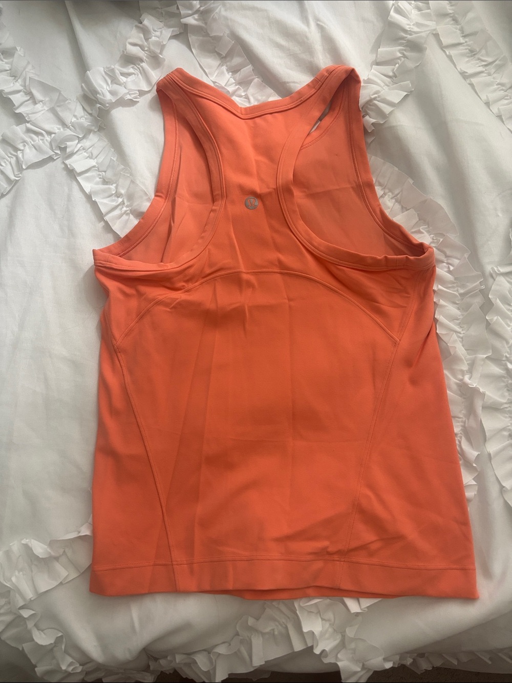 Lululemon bright coral high neck tank race length